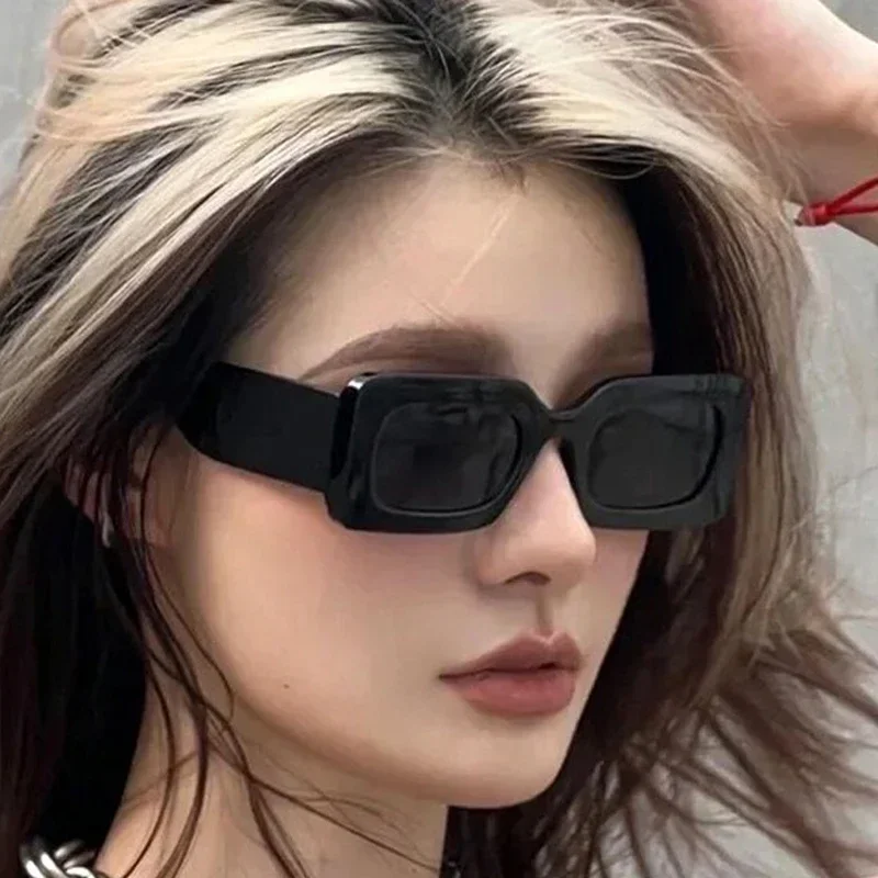 Vintage Candy Color Square Small Frame Sunglasses Female Trend Personality Dazzling Hip Hop Glasses Outdoor UV400 Sunglasses