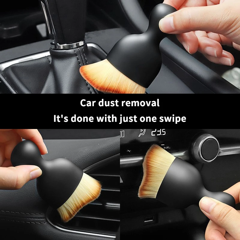 Car Interior Cleaning Brush Curved Design Ultra Soft Dust Sweeping Soft Brush Air Conditioning Outlet Car Beauty Cleaning Tools