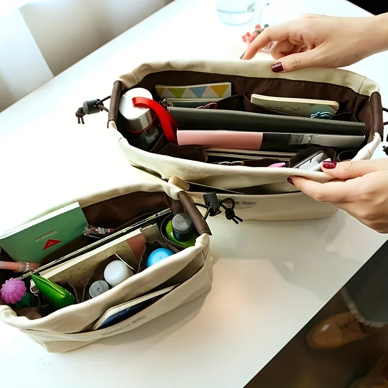 Aufbewahrungsorganisatoren aus Segeltuch mit Kordelzug, mehrere Taschen, leichte, tragbare Reise-Aufbewahrungstasche – Detail 4