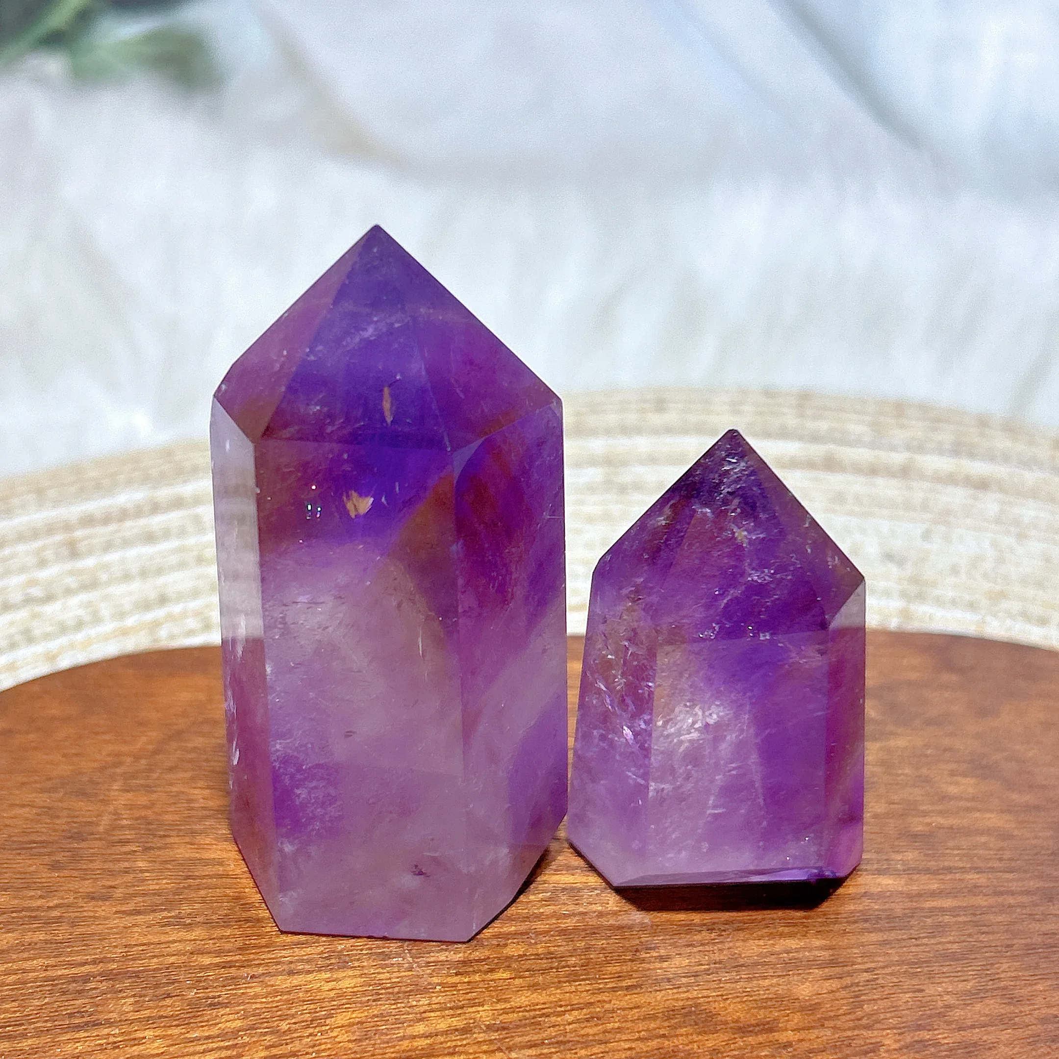 Healing Natural Crystal Amethyst Ametrine Rainbow Tower Gemstones Energy Reiki Home Decorations Room