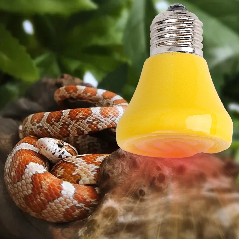220V E27 Pet Heat Lamp Warmer Bulb Brooder Far Infrared Heating Lamp yellow Black Ceramic Chickens Tortoise Lizard Reptile Light