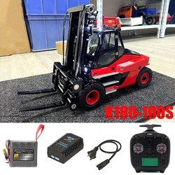 K180 100S 1/14 Hydraulic RC Wheeled Forklift Metal Construction Machinery with Light RC Car Outdoor Toys IN STOCK