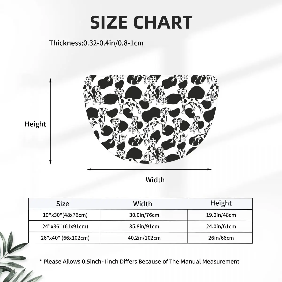 Spots And Dots Dalmatian Dalmatian Dog Print Soft Half Round Doormat Non Slip Bathroom Mat Absorbent Floor Carpet Living Room