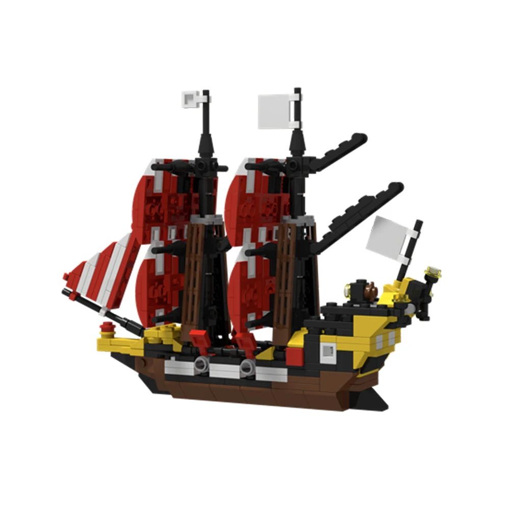 Gobricks MOC Mini Schepen Mini Zwarte Zee Barracuda 6285 Bricks Model Viking Schip Bouwsteen set Onderwijs Speelgoed Voor Gift