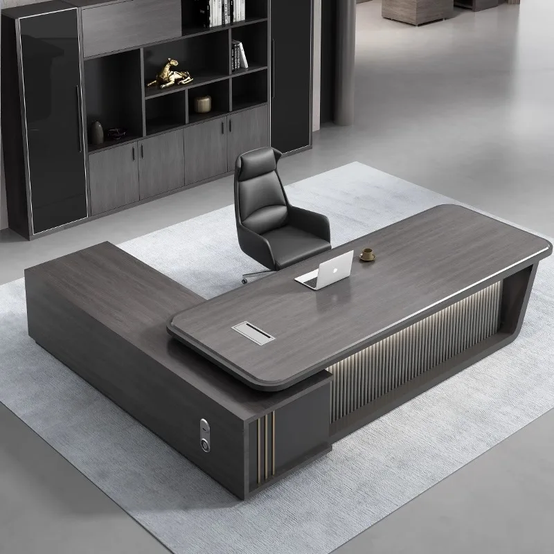 Luxury Modern Extendable Office Reception Desk & Chair Set Versatile Furniture for Home Office or School Meetings & Boss Use