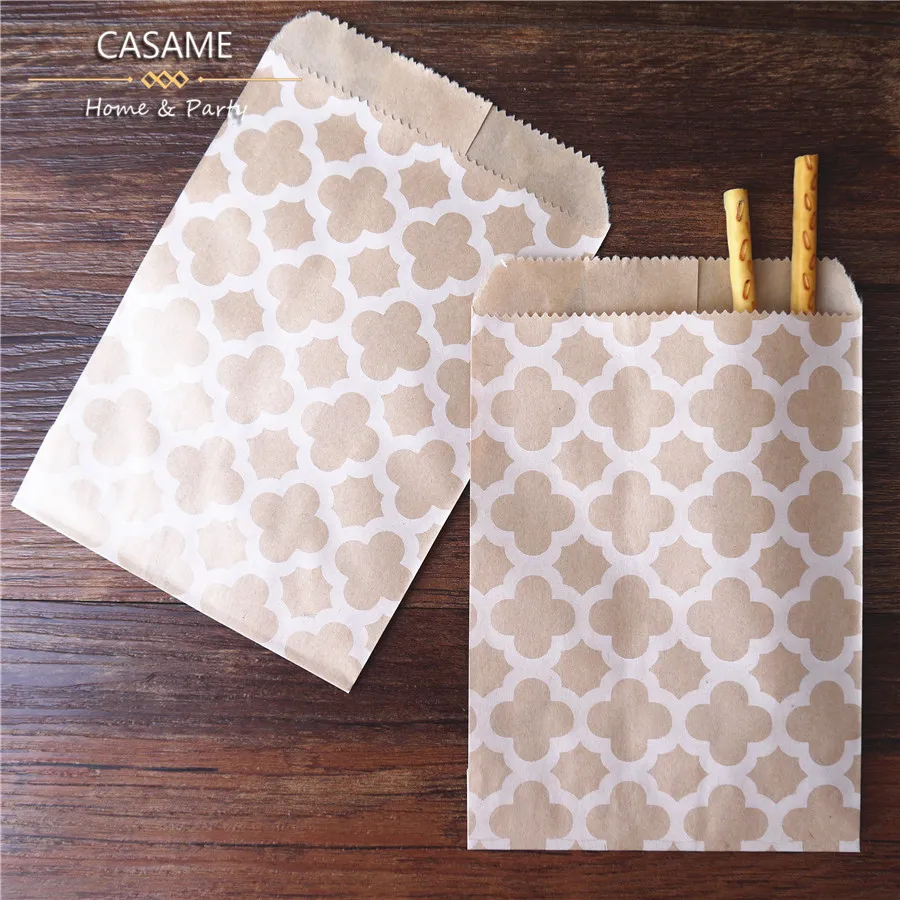 50 Pcs 10x15cm pouch Mixed Style and Color Paper Bags Kraft Craft DIY Decoration Packaging Cute Guest Gift Bag Wedding Birthday