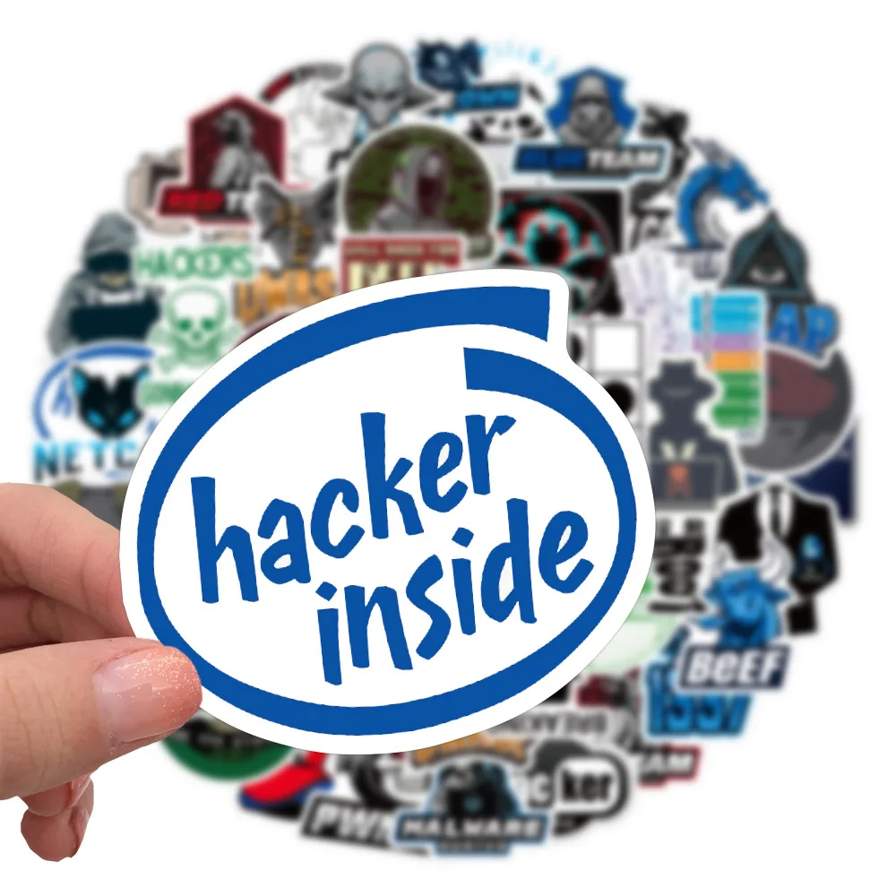 10/50PCS Funny Hacker Graffiti Stickers Computer Expert Cartoon Decals Suitcase Fridge Laptop Guitar Car Bike Skateboard Toys view 3