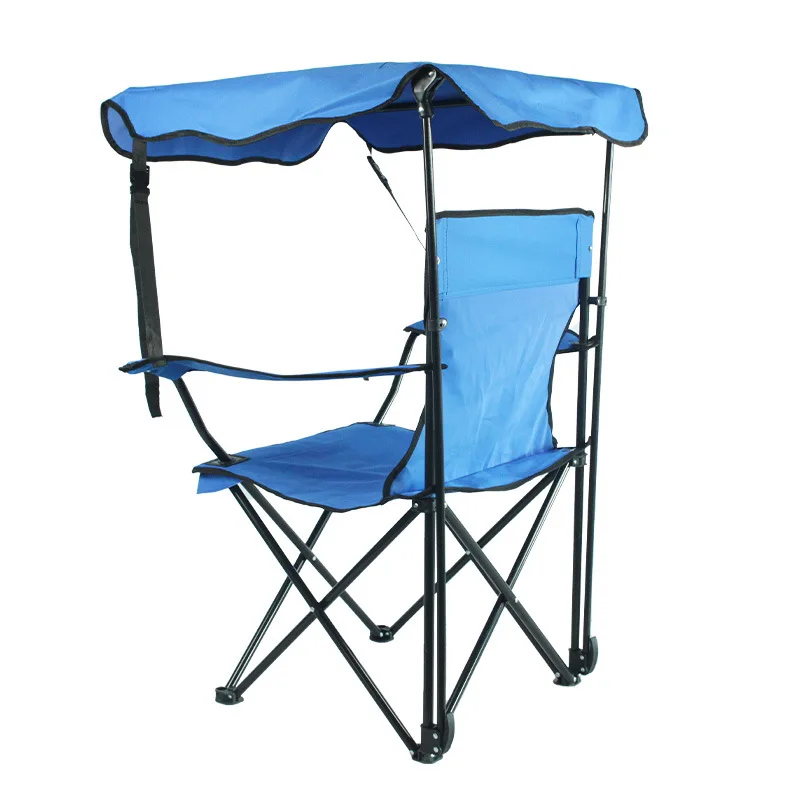 

Portable camping outdoor folding chair camping leisure with ceiling shading armchair cross-border fishing beach chair