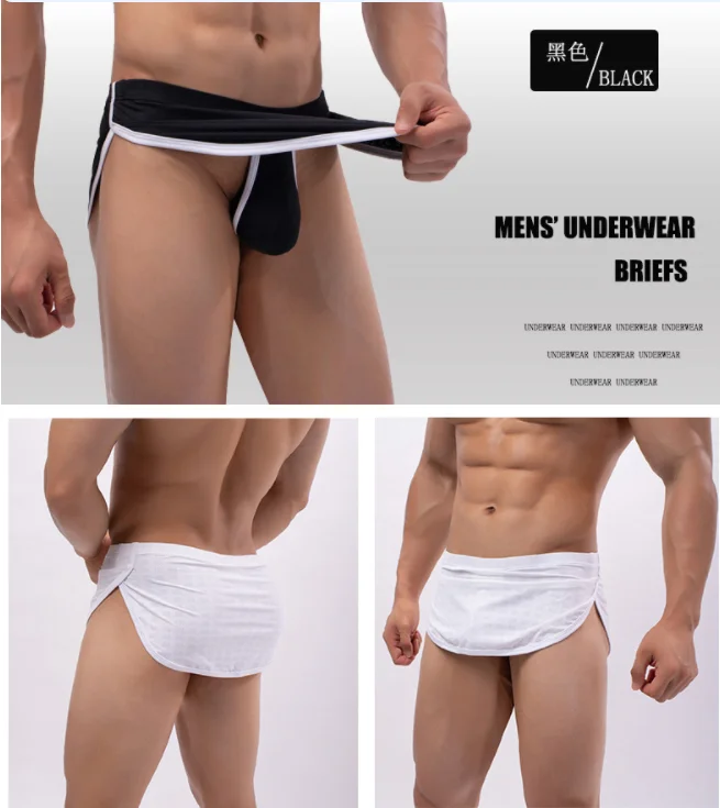 

Men's Sexy Aro Pants Removeable Bugle Pouch Shorts Boxers Youth Soft Comfortable Loose Homewear Male Mesh Breathable Underpants