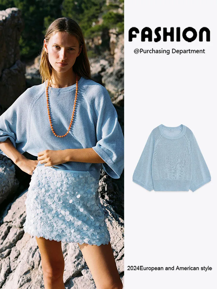 Autumn New Arrival Women's Casual Wide Sve round Ne Vaion Sle Knitted Sweater Versatile Comfortable Faionable
