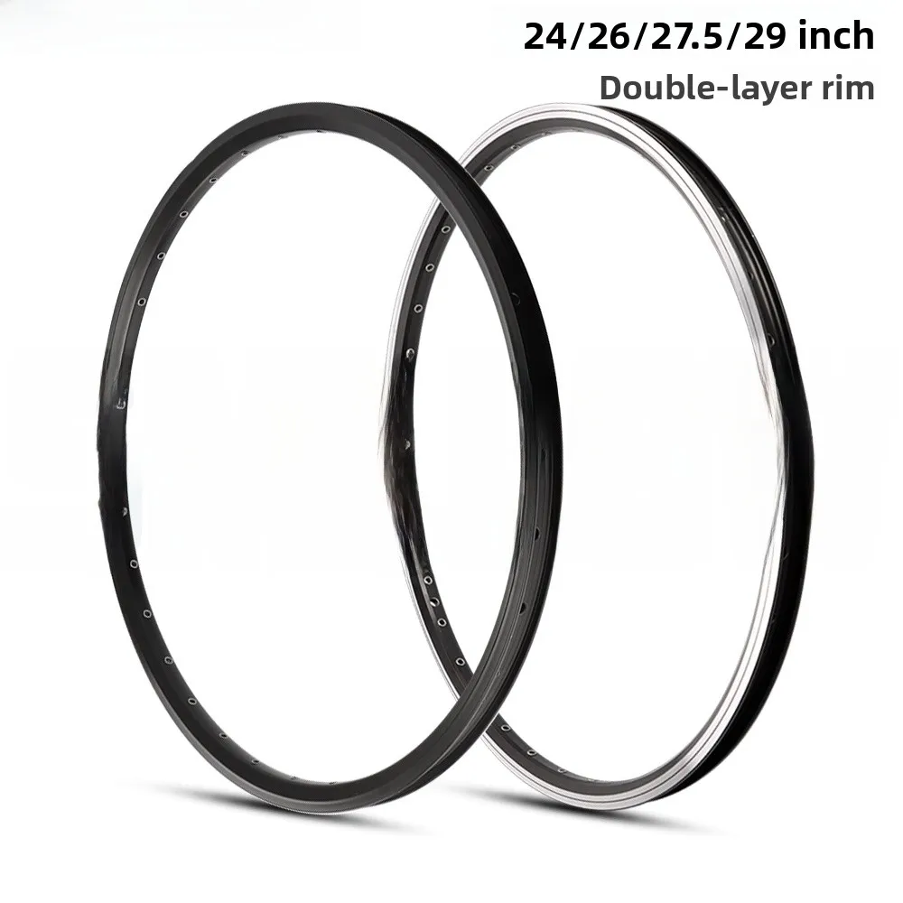 

Double Layer Aluminum Alloy Bicycle Wheel Rim 24-28 Holes 32-36 Holes Disc Brake V Brake Mountain Bike Traditional pe Rim