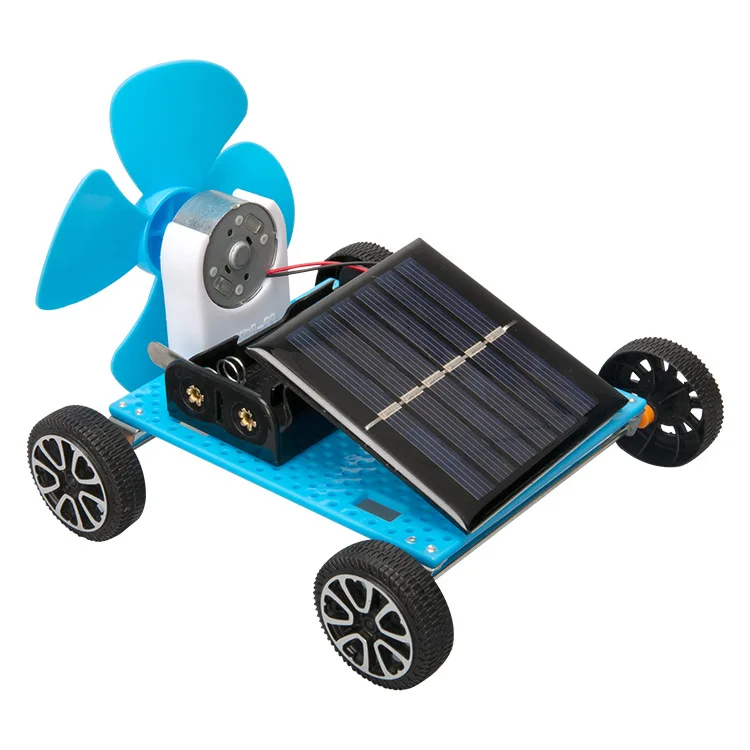 Kit de matériel de bricolage fait à la main pour enfants, technologie de voiture éolienne solaire, petite production, expériences scientifiques, jouets d'inKR