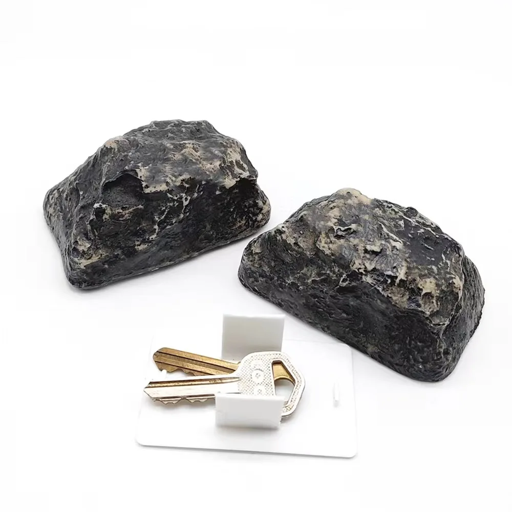 Resina Hidden Key Storage Box, Simulação Criativa, Hidden Shape Organizer, Stone Cofres para Home RV Key, Rock Ocultar