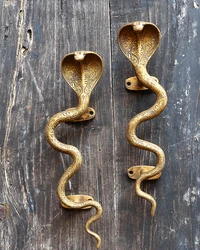 Brass Snake Cobra Door Pulls Cabinet Handles Bronze Antique Indian Decor