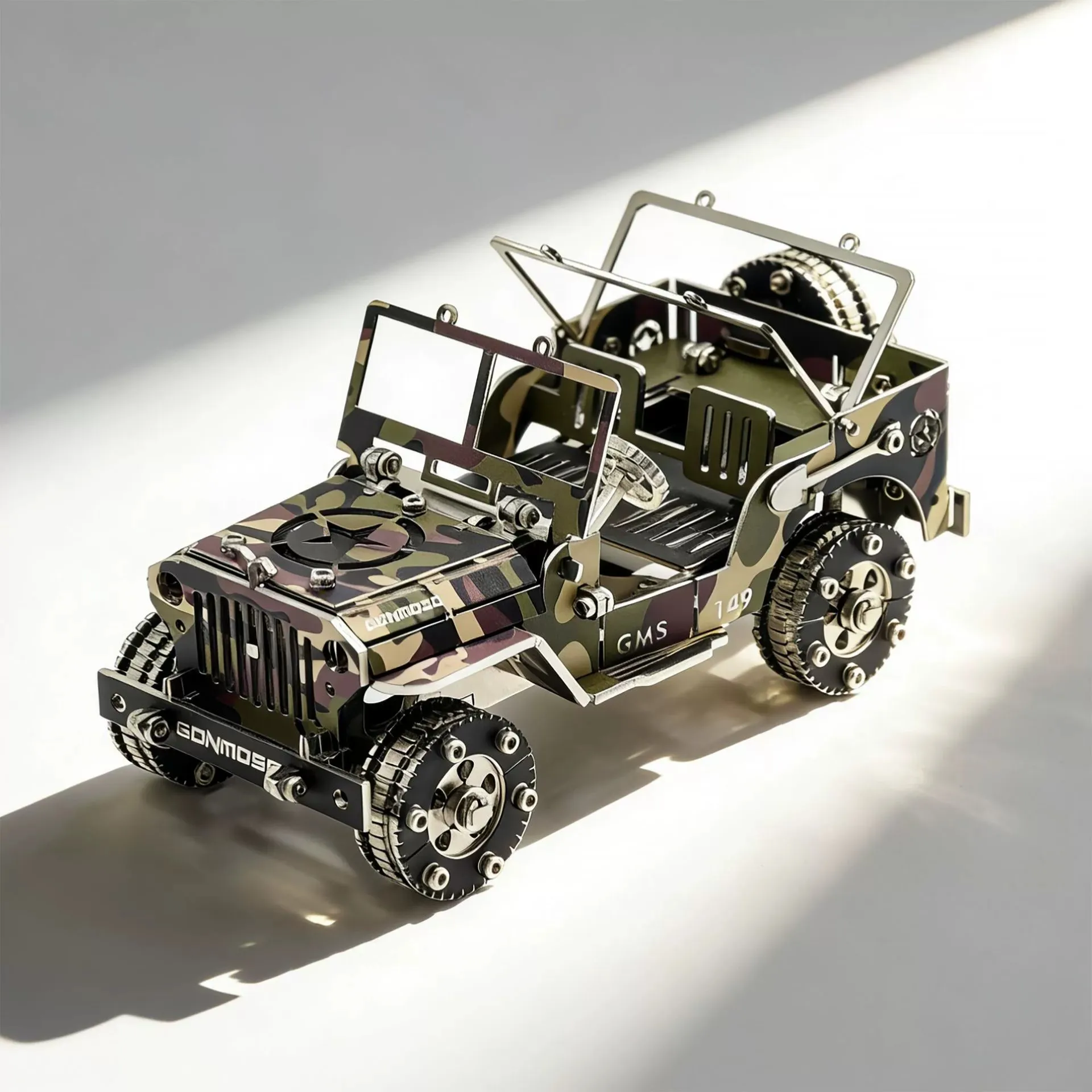 3d Steel Beast Iron Car Model Metal Vehicle Assembly Model Handmade Diy Puzzle Gift For Adults Hobby Off-Road Vehicle Model
