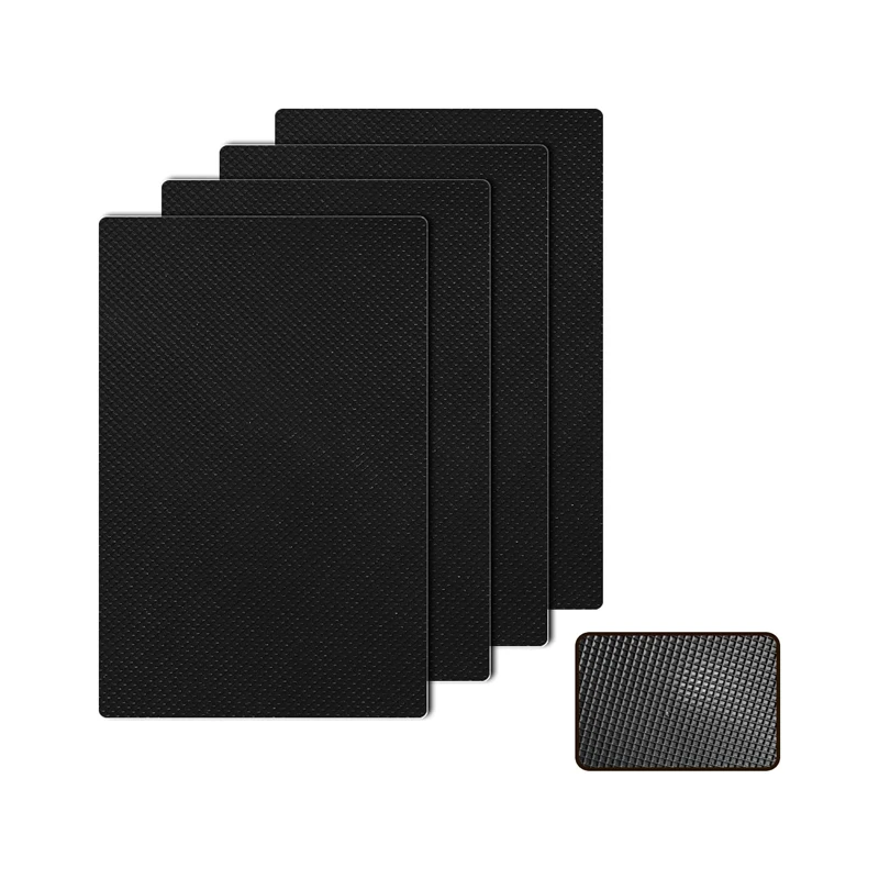 4Pcs Enhanced Cuttable Rubber Grip Tape Ultra-Thin Strong Adhesive Non-Slip Sheets Waterproof Anti-Vibration Heat Resistant Pads
