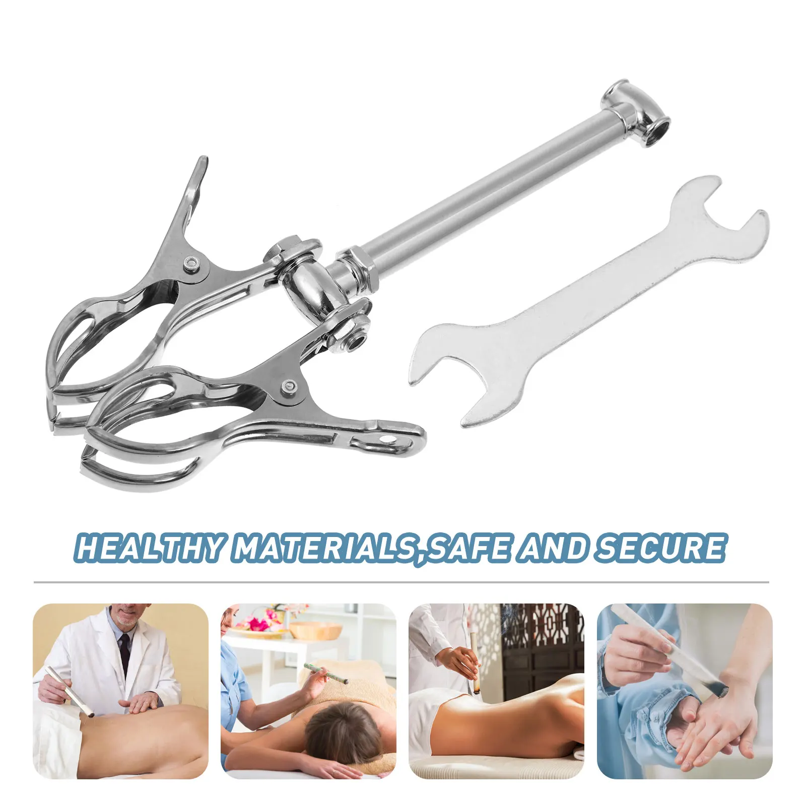 

Moxibustion Clip Moxa Stick Holder H held Tool Double Headed Stainless Steel Durable Practical Health Care Acupuncture