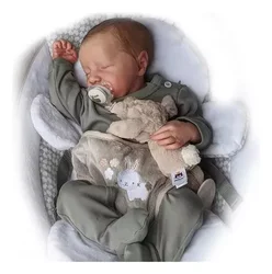 18inch Full Body Silicone Reborn Baby Doll Levi Girl Already Painted Sleeping April Lifelike Soft Touch Bath Toy 3D Skin