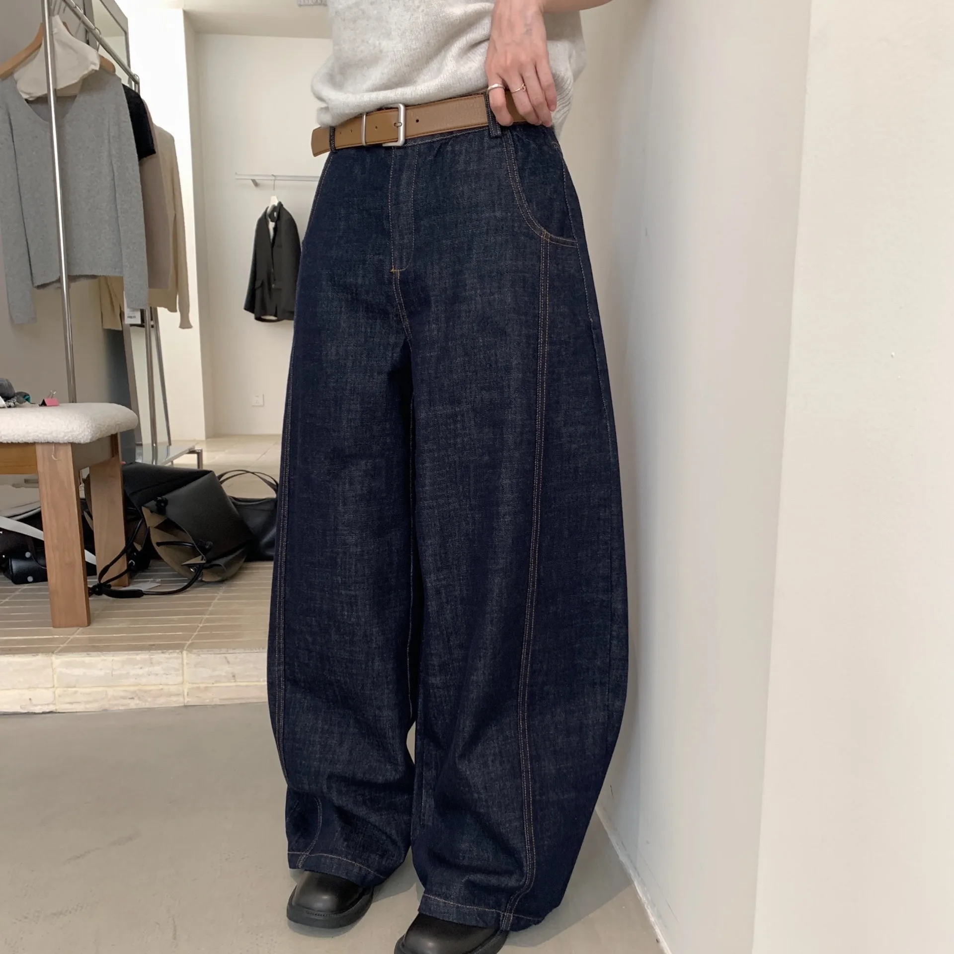 

Модные повседневные джинсы-ножевые женские, новинка 2025, осенние длинные брюки Sli, универсальные молодежные джинсовые брюки с высокой талией, свободный крой