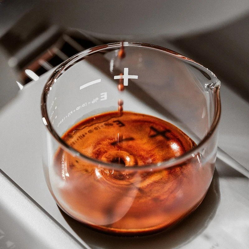 Glass Espresso Extraction Cup Liquid Coffee Machine with Scale 100ml Measuring Cup