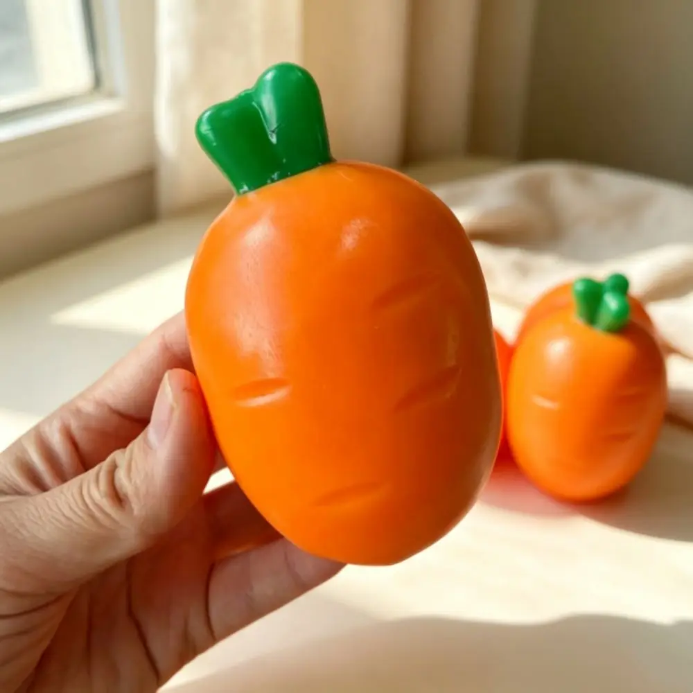 Boys Girls Hand Relax Crispy Carrot Handmade Shapable Crunchy Squeeze Cute Pinch Blocks Filled Squishy Children Gifts
