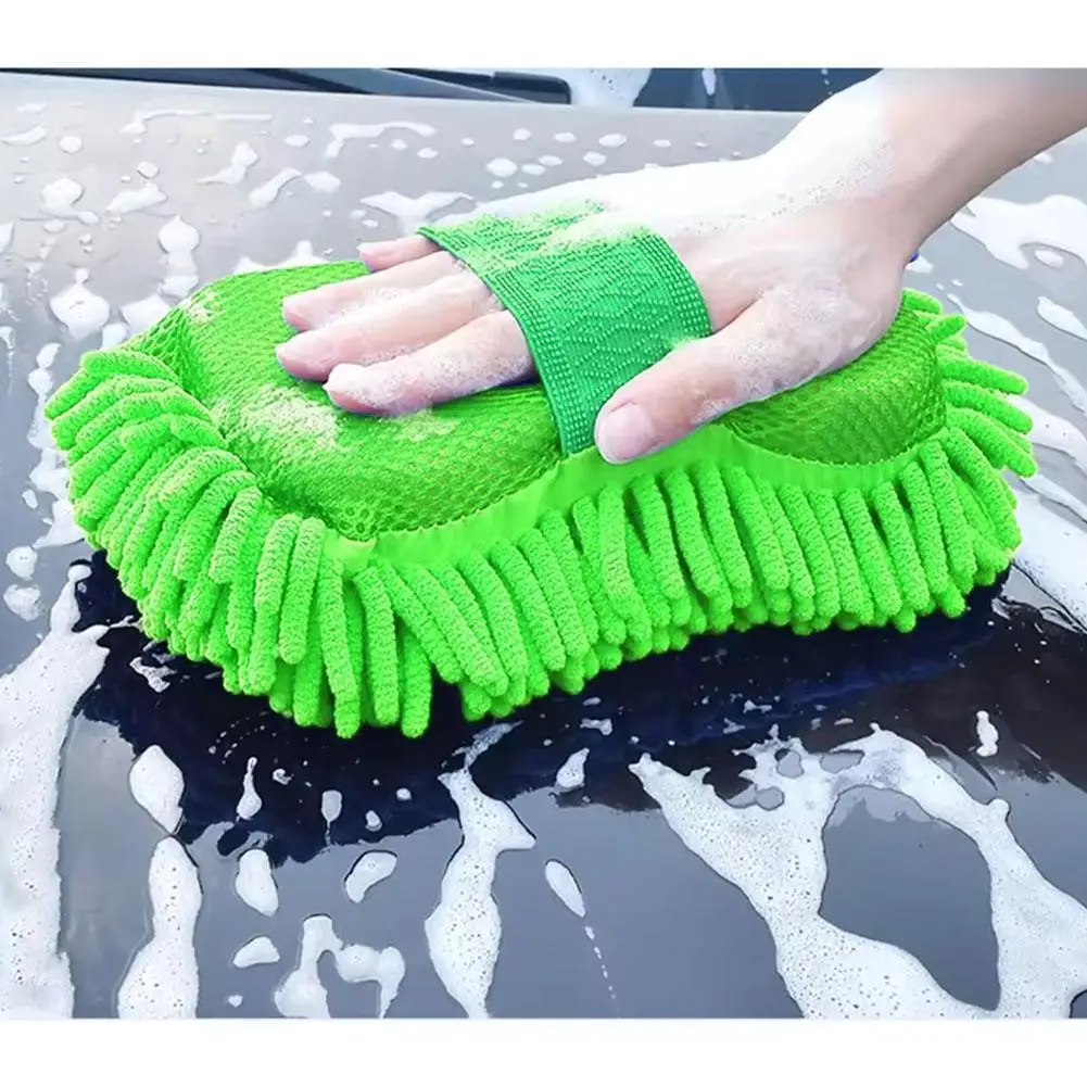 

1/2 шт. перчатки для мытья автомобиля, двухсторонние утолщенные синельные перчатки для чистки автомобильных медведей, бархатная пена, автомобильная зеленая тряпка для чистки коралла T5G0