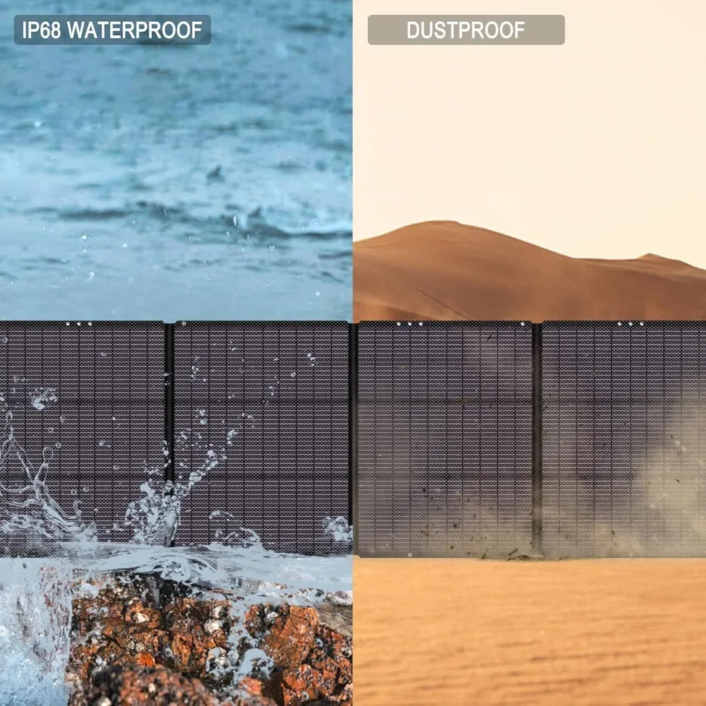 لوحة شمسية محمولة 200 وات، IP68 مقاومة للماء ETFE قابلة للطي، كفاءة عالية 25% لمحطة الطاقة والتخييم والمركبات الترفيهية والخارجية