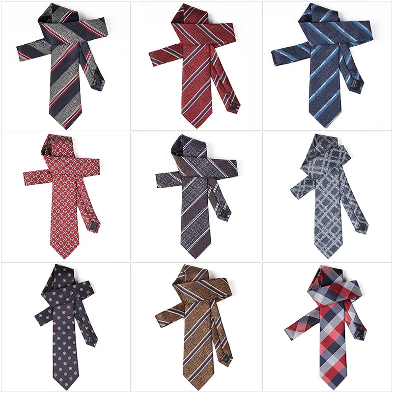 7.5cm Tie Cadeau Homme Ties For Men Classic Business Formal Dress Wedding Stripe Necktie Fashion Shirt Accessories Polyester