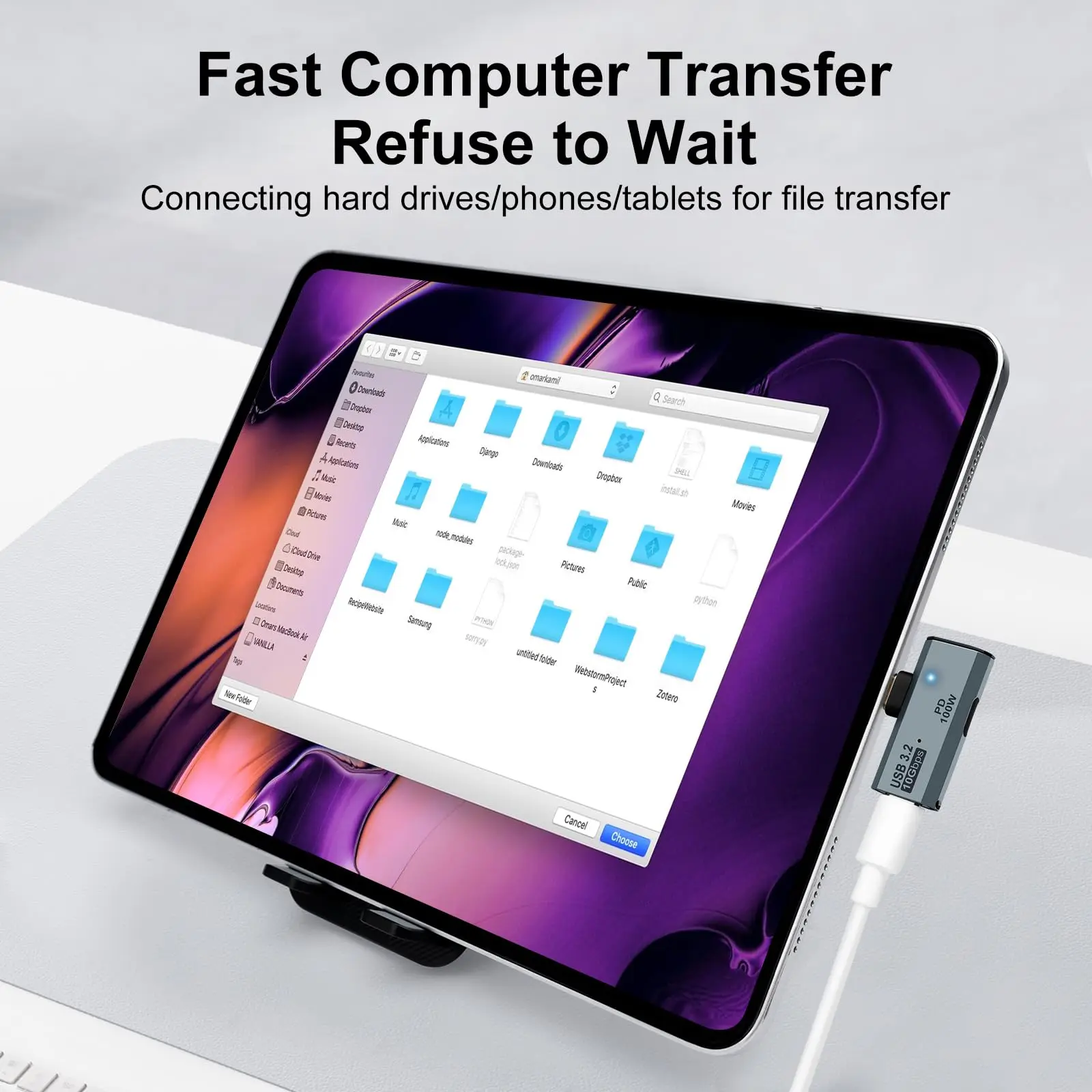 USB-C OTG-adapter - Type-C 100 W PD-opladen, dubbele USB-C-splitter voor iPhone 15 Pro Max, MacBook, Samsung Galaxy S22/S23