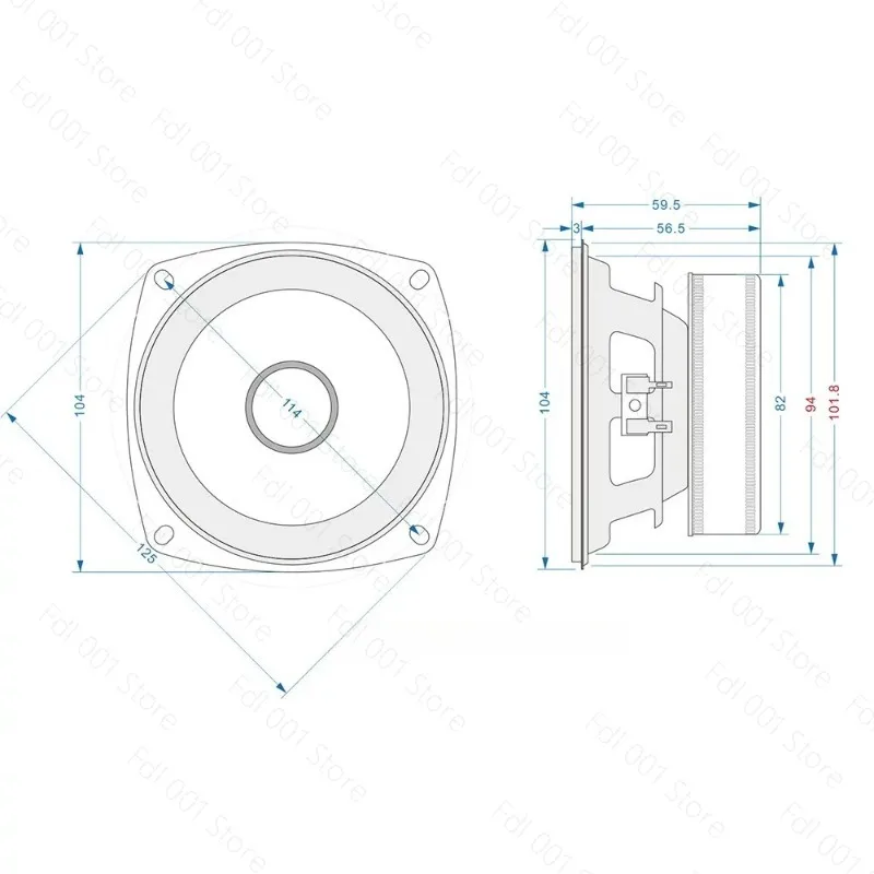 4 Inch Full Range Speaker Driver HiFi Desktop Audio DIY Loudspeaker