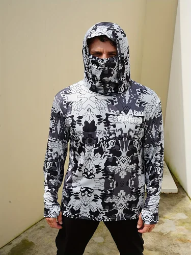 Sudadera con capucha de protección UV, ropa de pesca con protección solar, máscara facial transpirable con capucha