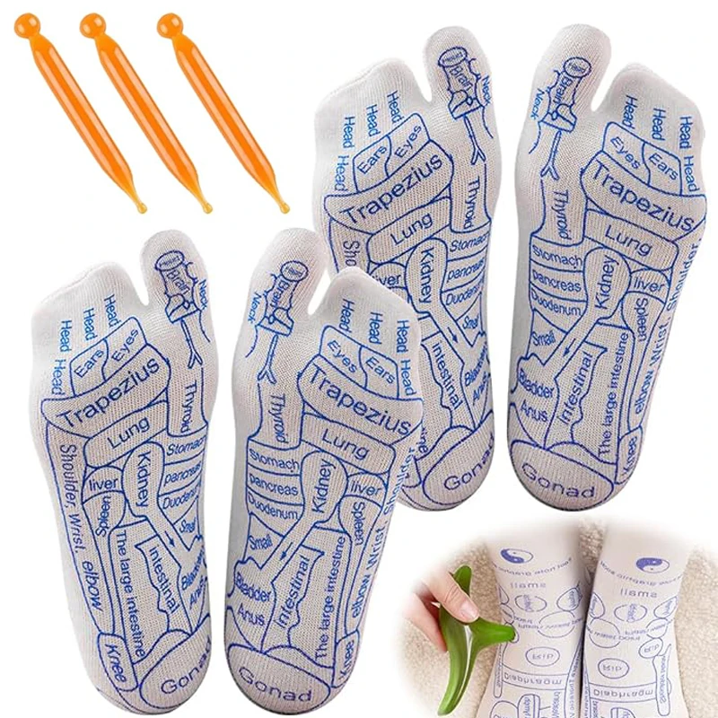 Foot Massage Acupoint Socks Acupressure Reflexology Breathable Comfortable Feet Socks Ache Relief Remedy Massage for Women Men