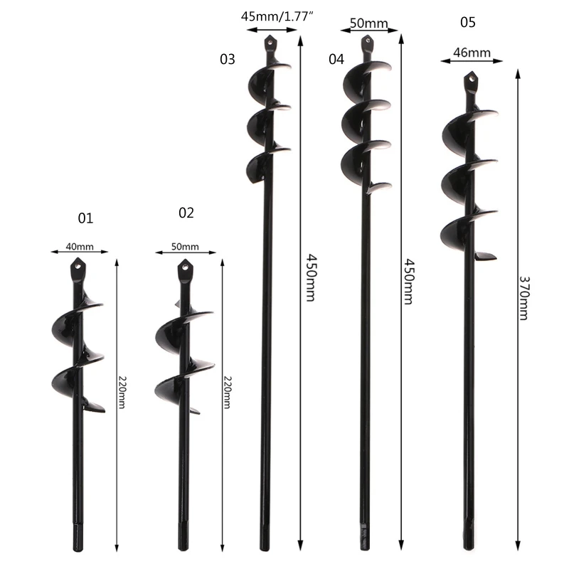 Imagem -06 - Black Home Quintal Jardim Flor Planta Plantação Fazenda Trado Escavador Torção Broca Espiral C63b