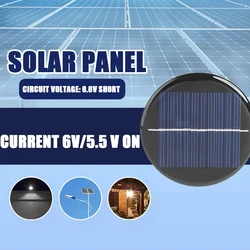 1/5/10pcs 6V 2W 70mA Solar Power 80MM DIY Mini Polycrystalline Silicon Solar Cell Module Circle Round Solar Panel Epoxy Board