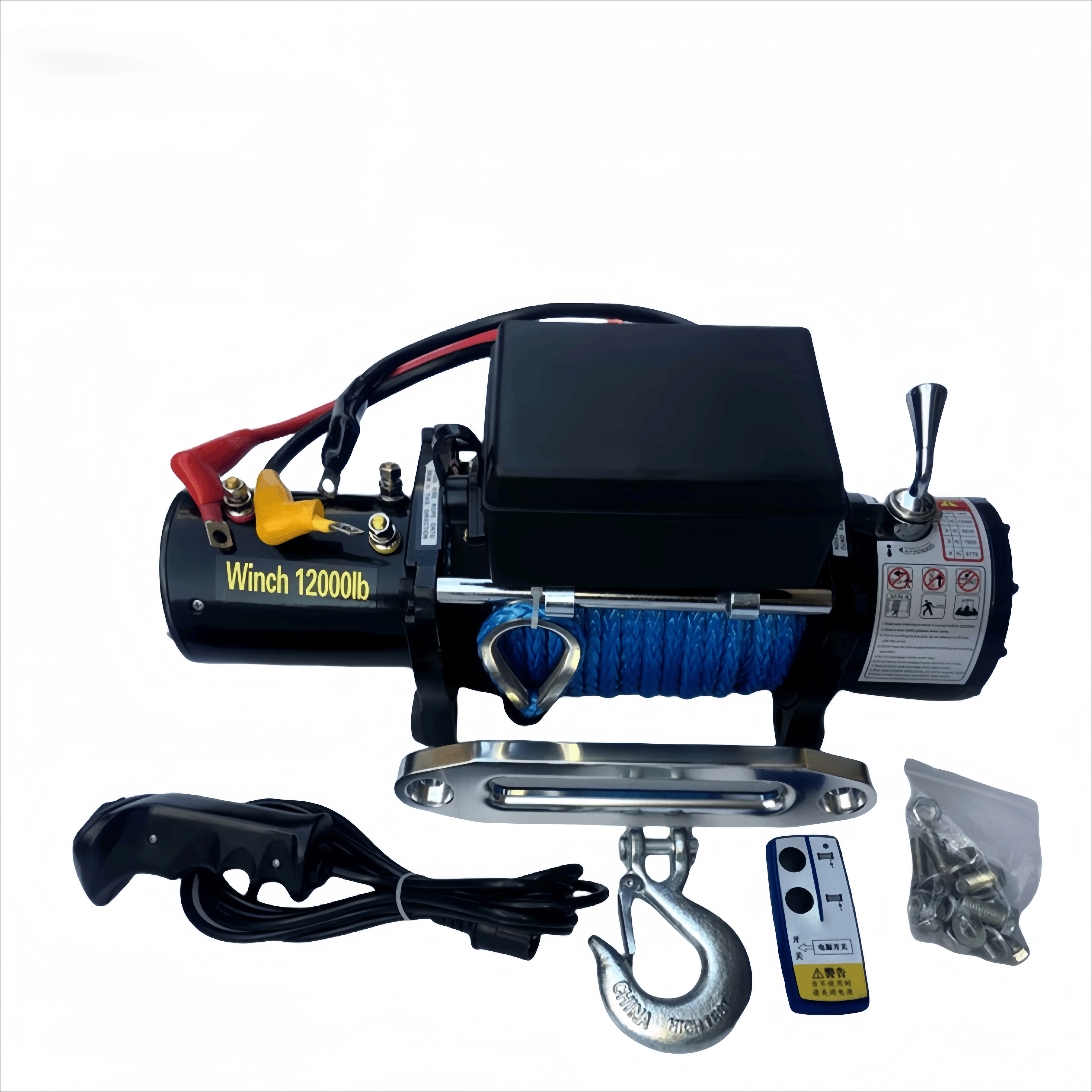 Super Fast 300kg Winch for Cars 20000lbs 12V/24V Electric Winch with Remote Wireless Control Steel & Steel Wire for Auto Use