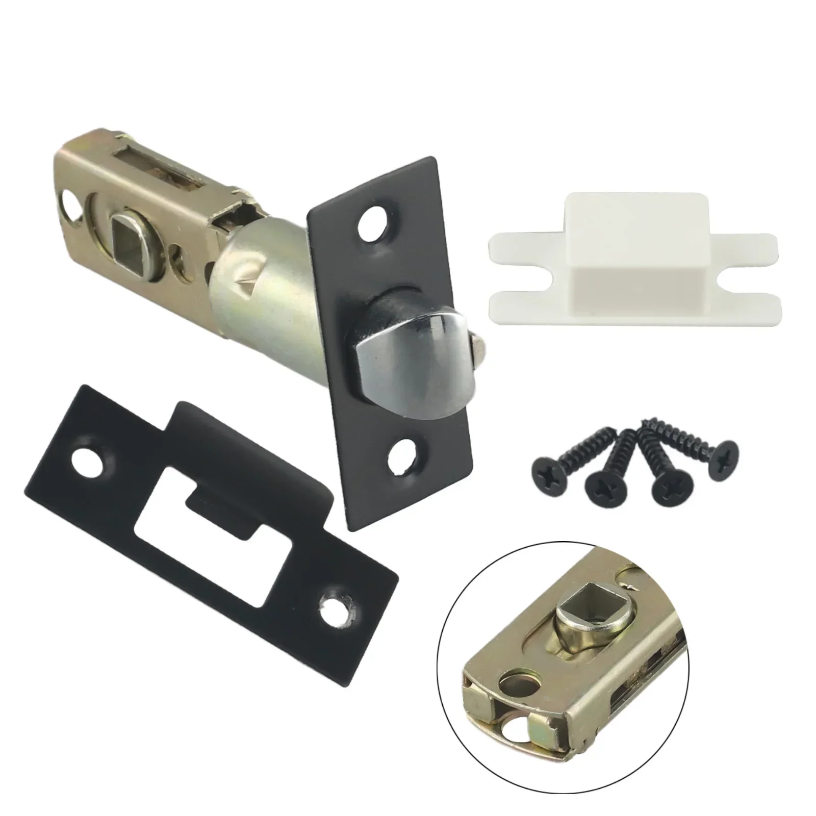 Bathroom Door Lock Body Single Tongue Lock Bolt Door Lock Hardware 45 Degrees 60-70 Adjustable Interior Door Latch Tubular