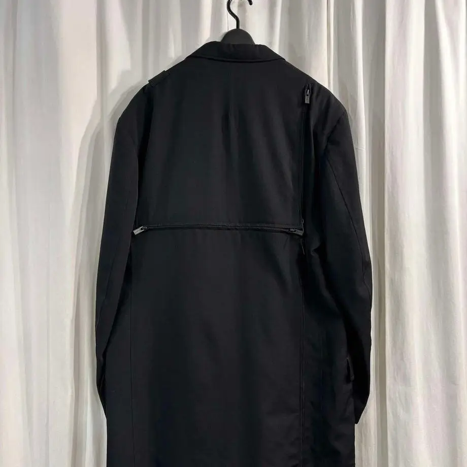 TOP-YAMAMOTO ® Minimalist Style Black Collar Buttoned Jacket for Men - Business Casual Formal Three-Piece Suit