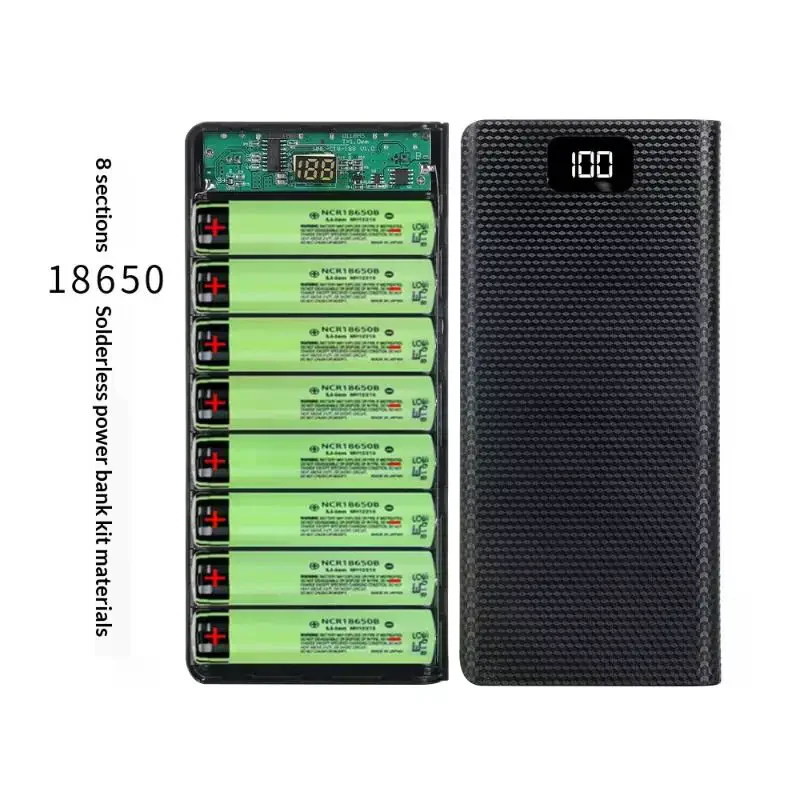 DIY 8*18650 Battery Power Bank Case Charge Storage Box 5V Dual USB Type C Battery Holder Box PD QC3.0 Fast Charge For SmartPhon