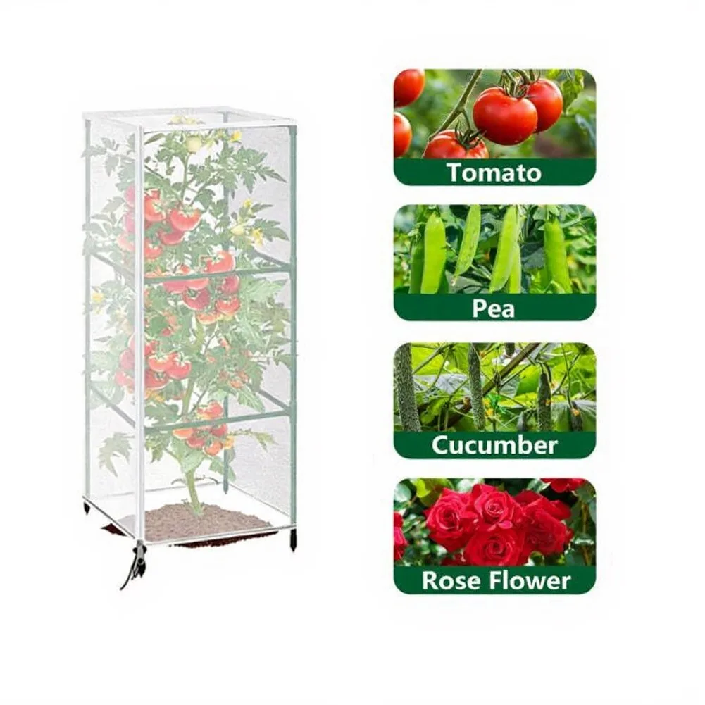 4PCS Garden Bird Netting For Tomato Cage With Zipper & Drawstring:59
