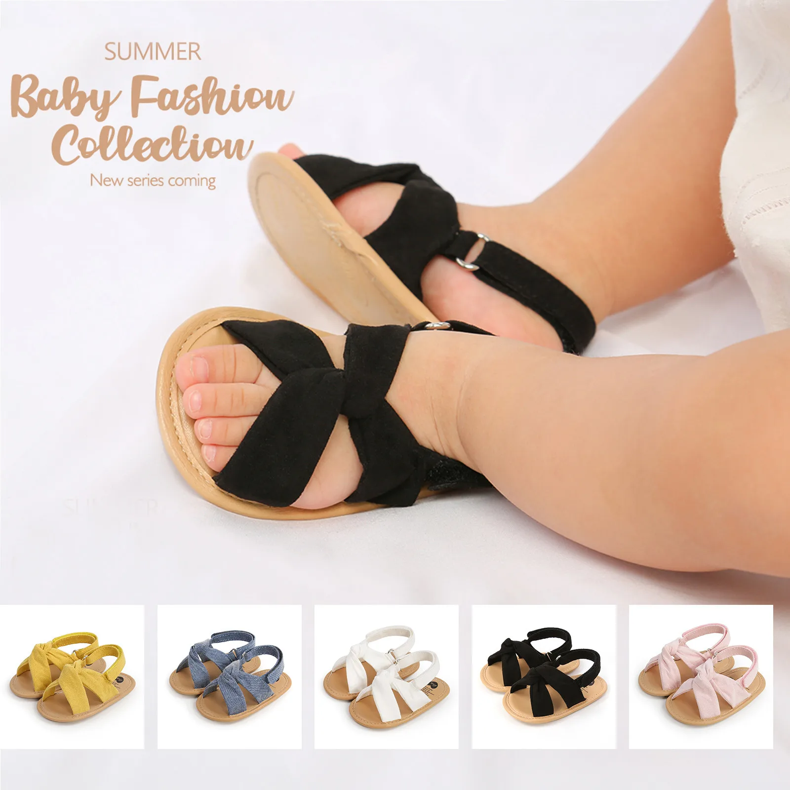 Summer Baby Boys Girls Denim Sandals Cross Bandage First Walkers Soft Sole Casual Shoes Infant Baby Girls Sandals Baby Shoes