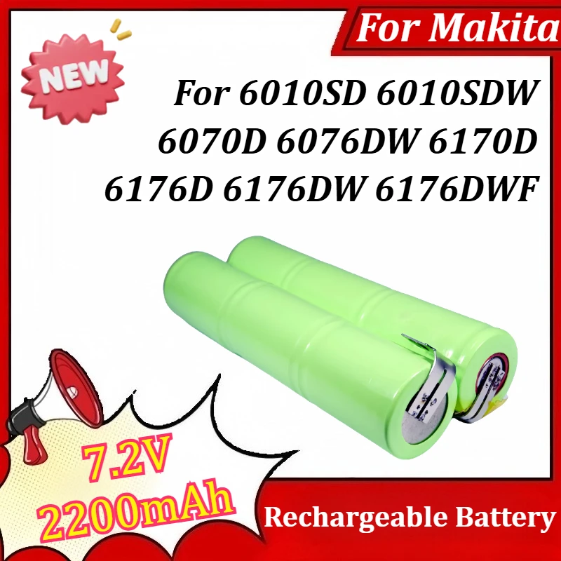 

7.2V 2200mAh Rechargeable Battery for Makita 6010SD 6010SDW 6070D 6076DW 6170D 6176D 6176DW 6176DWF