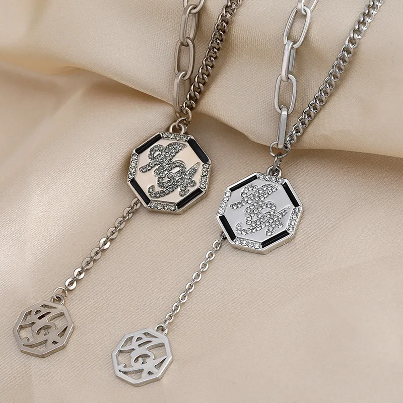 Новое женское художественное колье со словом, классический свитер, средняя цепочка с кисточками, женская цепочка на ключицу