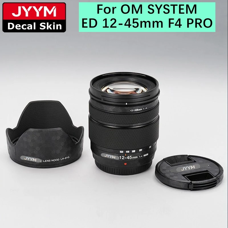 ملصق ل OM SYSTEM ED 12-45 مللي متر F4 PRO ملصق مائي الجلد عدسة الكاميرا الفينيل التفاف فيلم المضادة للخدش حامي معطف 12-45 F/4 12-45F4