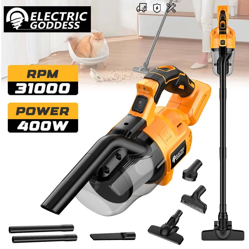 Cordless Vacuum Cleaner Rechargeable Handheld Dust Blower Floor Car Pet Hair Multifunction Cleaning For Dewalt 20V Battery Pin