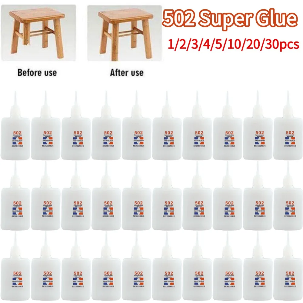 

502 Quick-drying Super Glue 502 Instant Strong Adhesive Toy Crafts Shoe Rubber Paper Wood Plastic Fast Repairing Glue Universal