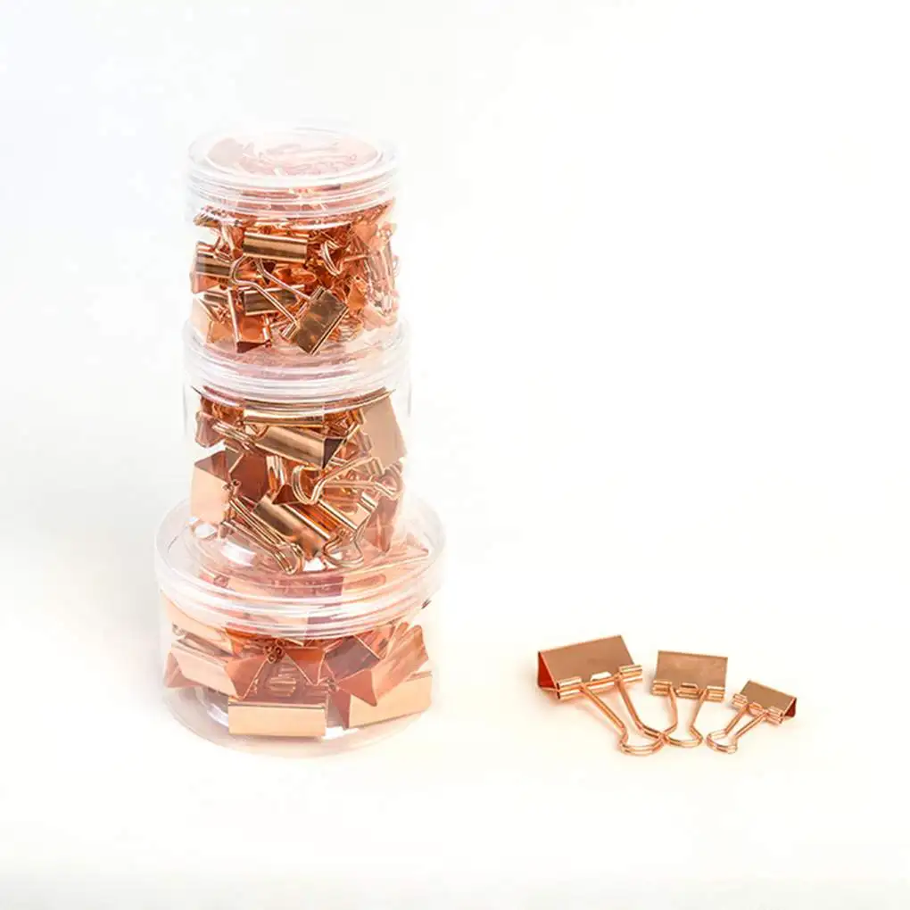 مشبك ورقي من الذهب الوردي ، مستلزمات ذيل كتب معدنية ، منظم مكتب ومدرسة ، مستلزمات مدرسية ، موضة ، 10 أو