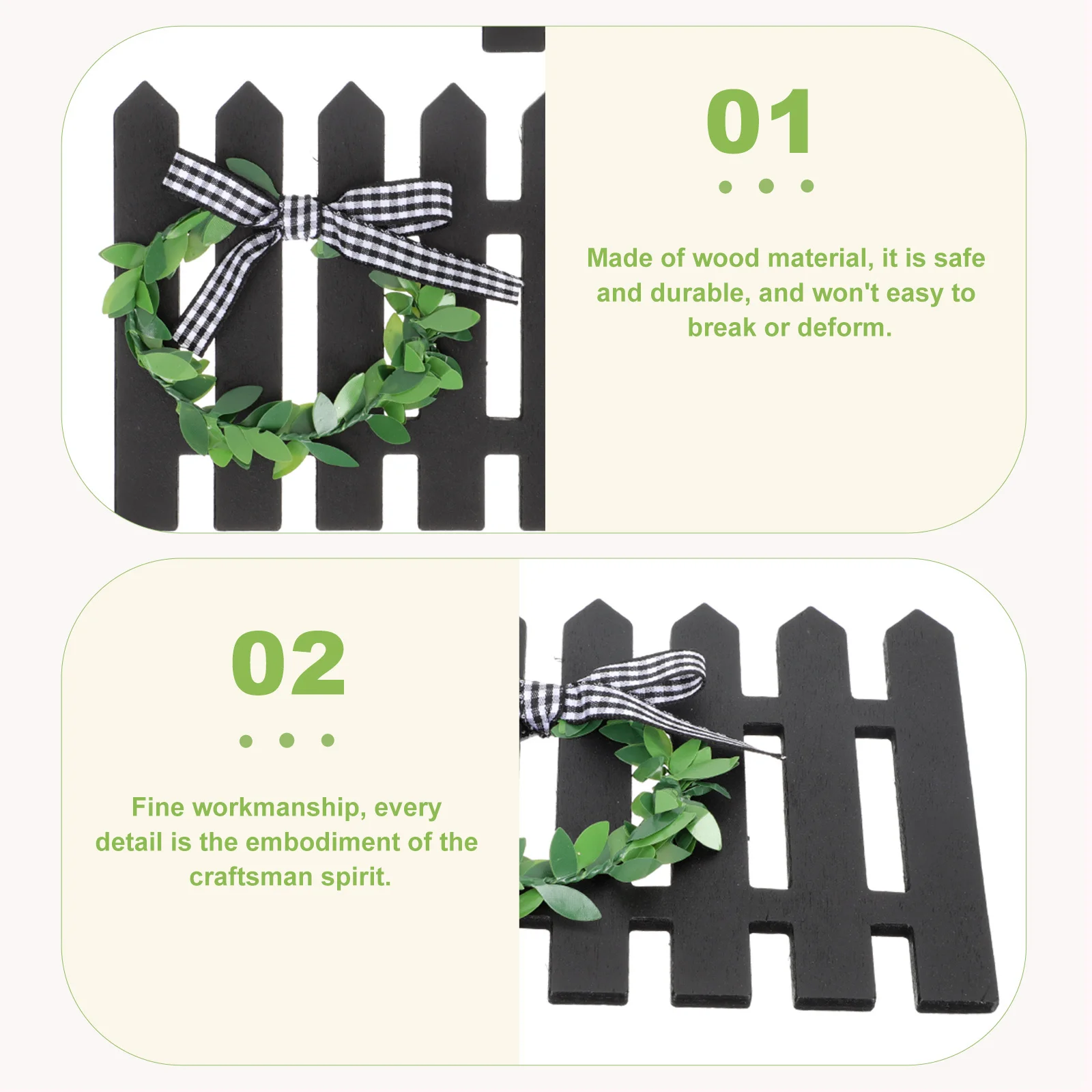 

3Pcs Wooden Fence Decor Miniature Fence for Micro Landscape Garden Outdoor Garden Decor Small Space Scene Builder