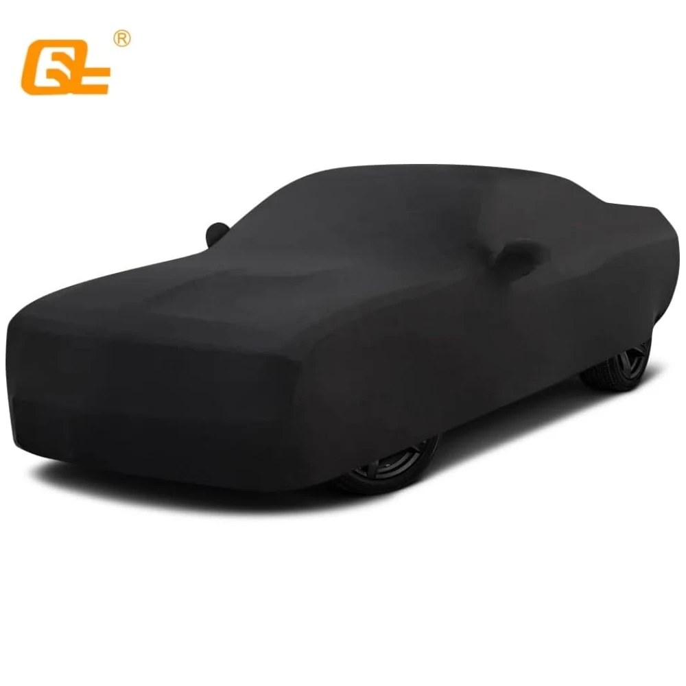 Indoor Car Cover Custom For Dodge Challenger Velvet stretch fabric Dustproof Suitable underground parking lots and auto shows