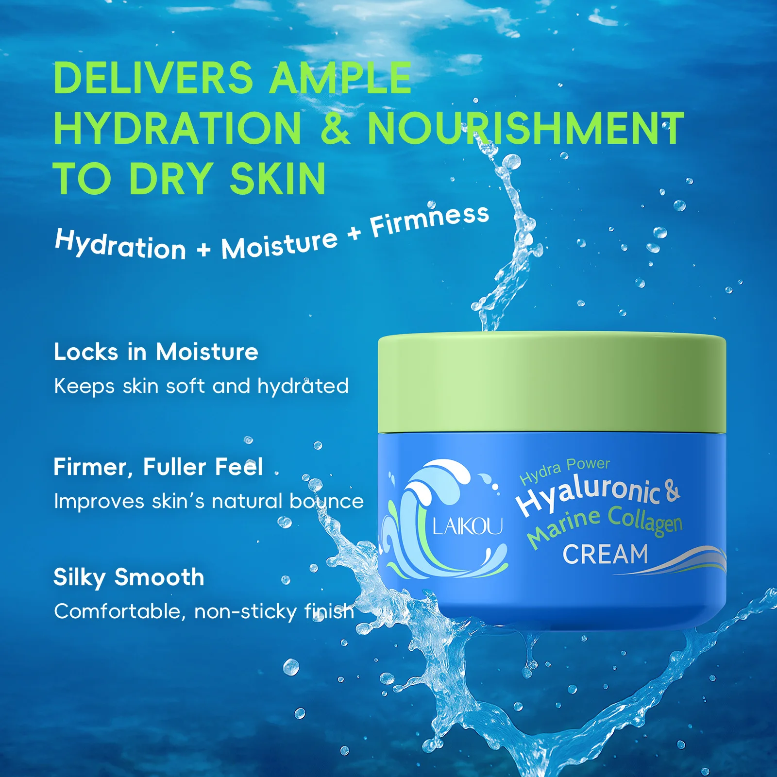 

LAIKOU Hyaluronic Acid Cream 30g Face Moisturizer Non Greasy Oil Free Gel Cream Hydrating Sleeping Mask Alternative