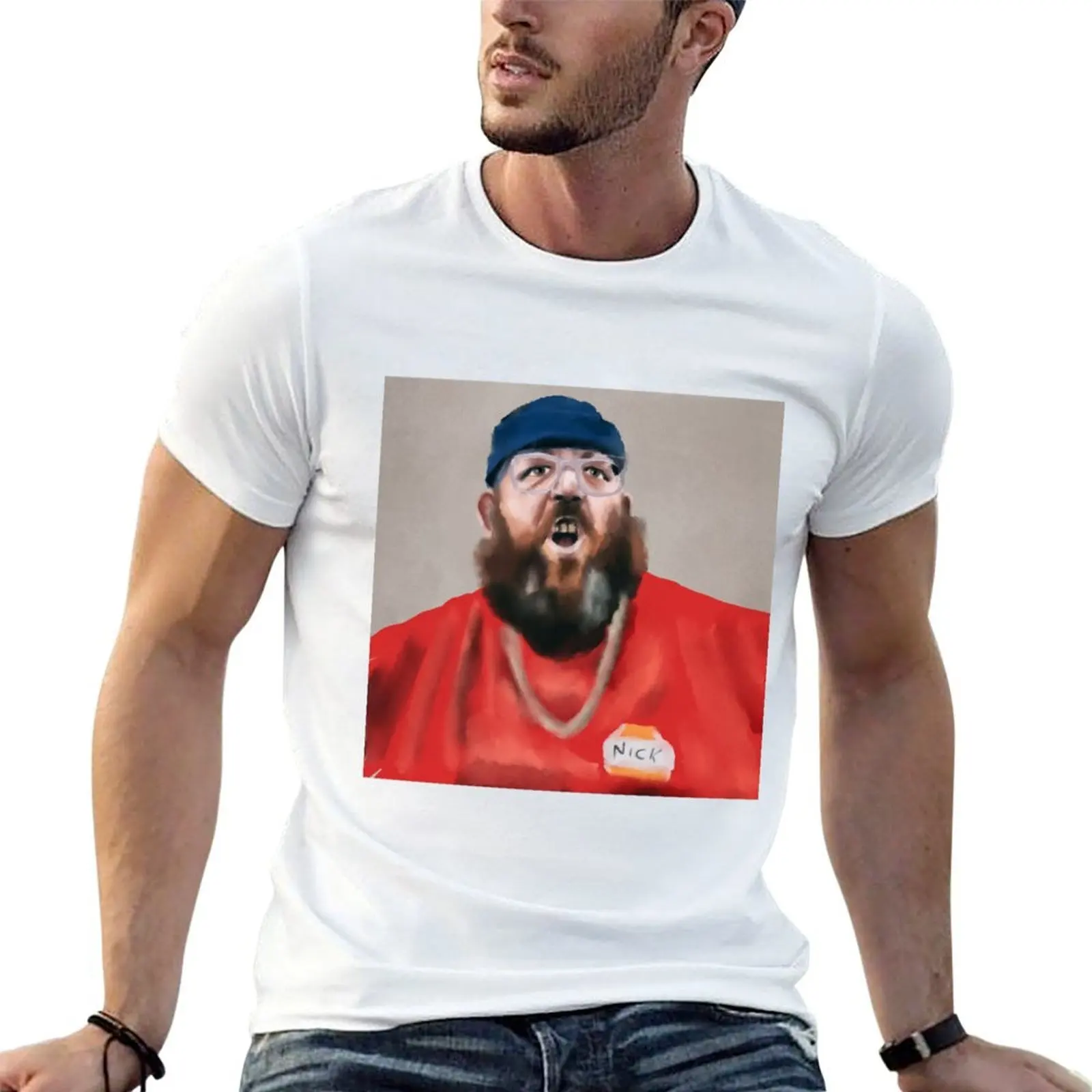 

Nick Frost portrait T-Shirt man t shirt graphic t shirt men 100% cotton luxury brand T-Shirt